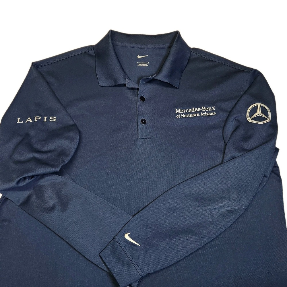 Nike Dri-FIT Mens Large Blue Mercedes-Benz Northern Arizona LS Golf Polo Shirt